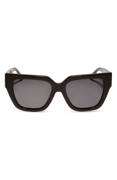 Diff Remi Ii 53mm Polarized Square Sunglasses In Truffle/ Grey