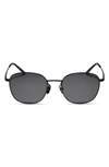Diff Axel 51mm Round Sunglasses In Black/ Grey