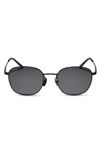 Diff Axel 51mm Round Sunglasses In Black/ Grey