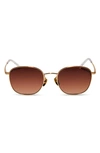 Diff Axel 51mm Round Sunglasses In Gold/ Brown Gradient