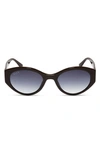 Diff Linnea 55mm Oval Sunglasses In Truffle/ Grey Gradient