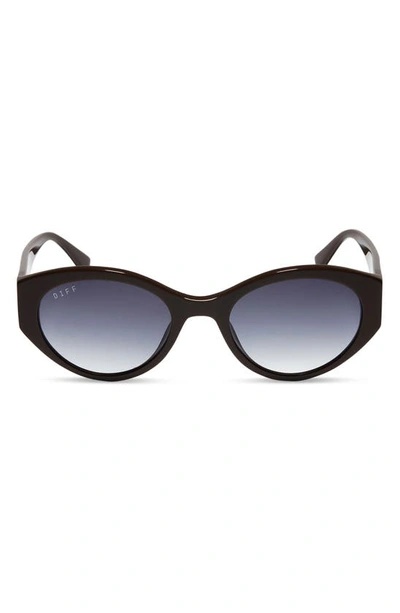 Diff Linnea 55mm Oval Sunglasses In Truffle/ Grey Gradient