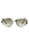 Diff Linnea 55mm Oval Sunglasses In Gray