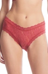 Hanky Panky Signature Lace V-front Cheeky Briefs In Burnt Sienna Red