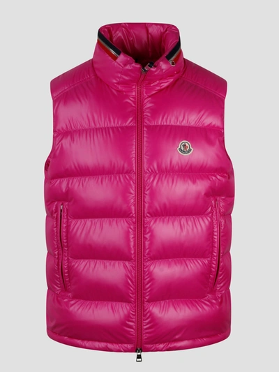 Moncler Ouse Down Gilet In Pink