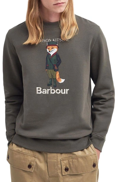 Barbour X Mk Beaufort Fox Cotton Graphic Sweatshirt In Green