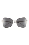 Swarovski 57mm Butterfly Sunglasses In Silver