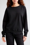 The Great The College French Terry Sweatshirt In Almost Black