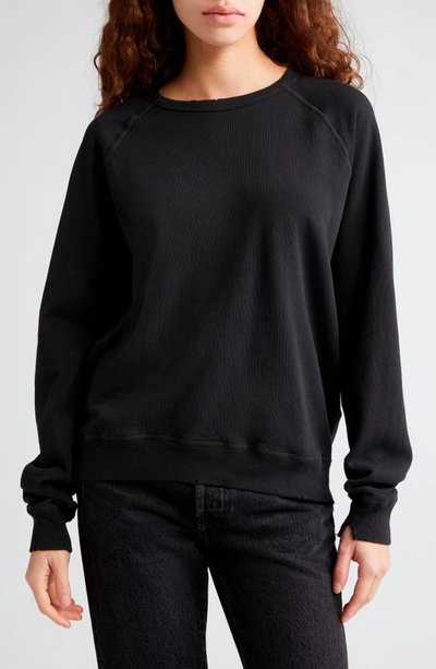 The Great The College French Terry Sweatshirt In Almost Black