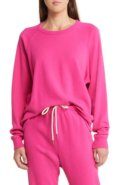 The Great The College French Terry Sweatshirt In Fuchsia