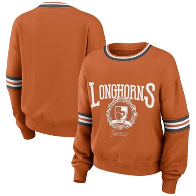 Wear By Erin Andrews Orange Texas Longhorns Vintage Pullover Sweatshirt
