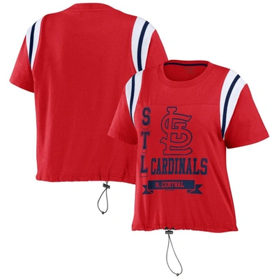 Wear By Erin Andrews Red St. Louis Cardinals Cinched Colorblock T-shirt