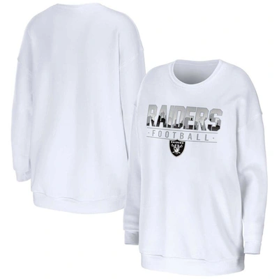 Wear By Erin Andrews White Las Vegas Raiders Domestic Pullover Sweatshirt