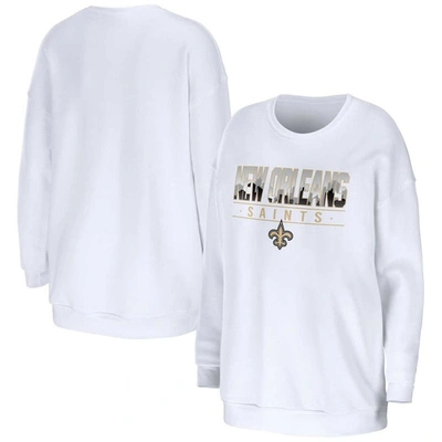 Wear By Erin Andrews White New Orleans Saints Domestic Pullover Sweatshirt