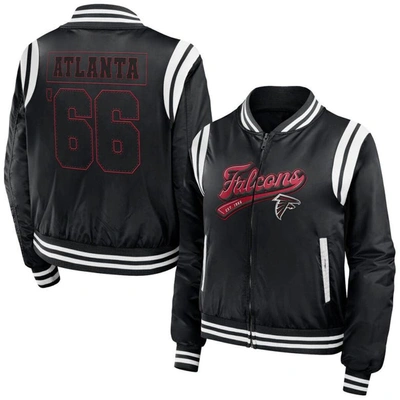 Wear By Erin Andrews Black Atlanta Falcons Bomber Full-zip Jacket