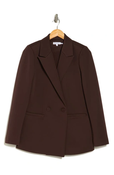 Good American Shiny Scuba Blazer In Dark Coco
