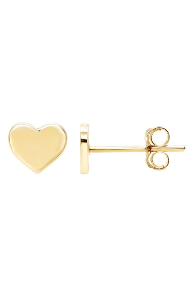 A & M 14k Yellow Gold Dainty Heart Stud Earrings