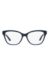 Tory Burch 53mm Rectangular Optical Glasses In Navy