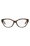 Tory Burch 53mm Cat Eye Optical Glasses In Dark Tortoise