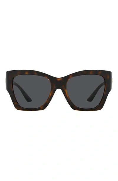 Versace 55mm Square Sunglasses In Havana