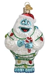 Old World Christmas Bumble Glass Ornament In White/ Turquoise