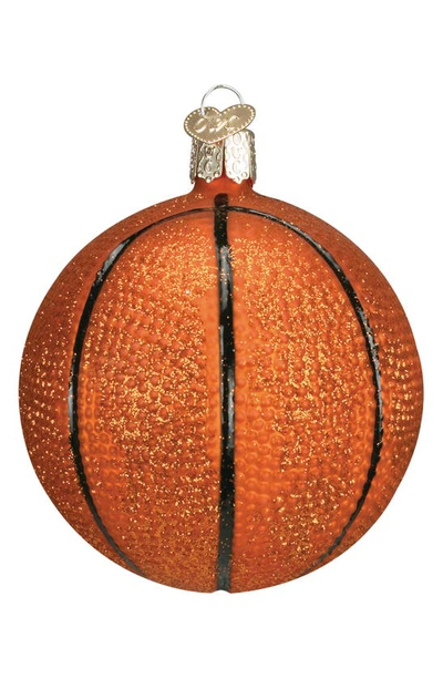 Old World Christmas Basketball Glass Ornament In Orange