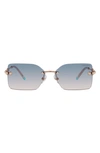 Tiffany & Co 59mm Gradient Rectangular Sunglasses In Rose Gold