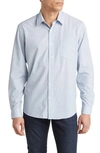 Nordstrom Trim Fit Geometric Print Stretch Button-up Shirt In Blue- White Linearrows
