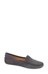 Patricia Green Jillian Driving Moccasin In Suede In Charcoal