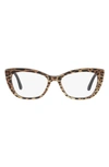 Dolce & Gabbana 54mm Cat Eye Optical Glasses In Black Brown