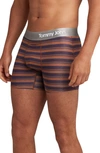 Tommy John 4-inch Cool Cotton Boxer Briefs In Cappuccino Tabloid Stripe