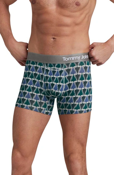 Tommy John 4-inch Cool Cotton Boxer Briefs In Heather Grey Pine Mountain
