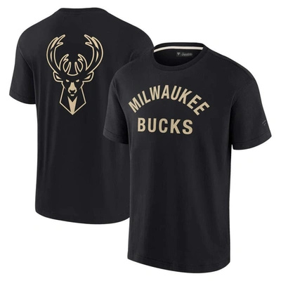 Fanatics Signature Unisex  Black Milwaukee Bucks Super Soft T-shirt