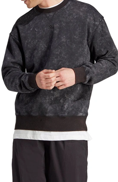 Adidas Sportswear Stonewash Oversize Crewneck Sweatshirt In Black