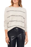 Vince Camuto Sequin Stripe Sweater In Silver Heather