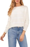 Vince Camuto Sequin Stripe Sweater In Antique White