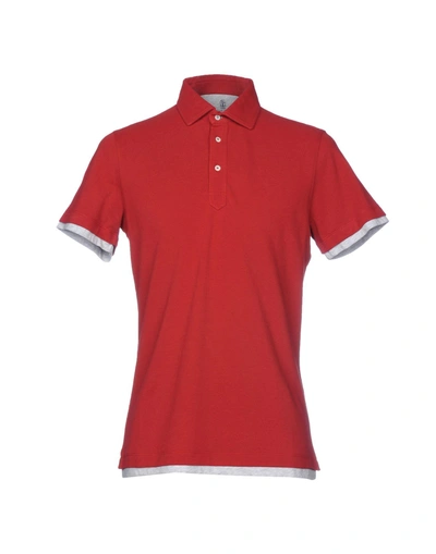 Brunello Cucinelli Polo Shirts In Red