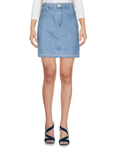 Topshop Unique Denim Skirts In Blue