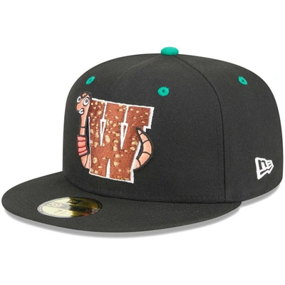 New Era Black Worcester Red Sox Theme Nights Wicked Worms Of Worcester  59fifty Fitted Hat