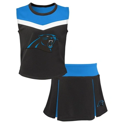 Outerstuff Kids' Girls Youth Black Carolina Panthers Spirit Two-piece Cheerleader Set