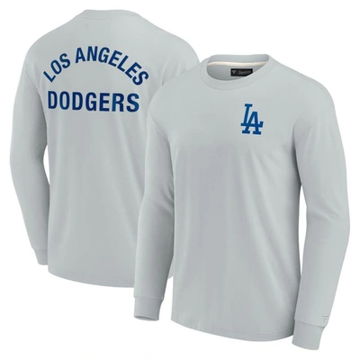 Fanatics Signature Unisex  Gray Los Angeles Dodgers Super Soft Long Sleeve T-shirt