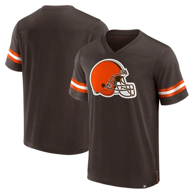 Fanatics Branded  Brown Cleveland Browns Jersey Tackle V-neck T-shirt