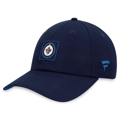 Fanatics Branded  Navy Winnipeg Jets Authentic Pro Rink Adjustable Hat