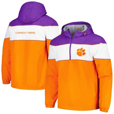 G-iii Sports By Carl Banks Orange Clemson Tigers Center Line Half-zip Raglan Hoodie Jacket