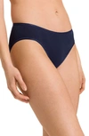 Hanro Seamless Cotton High Cut Briefs In Deep Navy