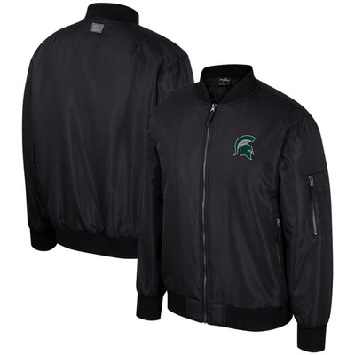 Colosseum Black Michigan State Spartans Full-zip Bomber Jacket