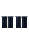 Vcny Home Hayden Waffle Set Of 4 Curtain Panels In Navy