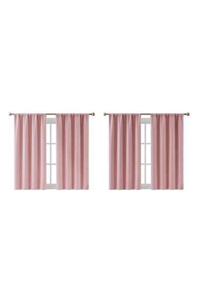 Vcny Home Ethan Blackout Set Of 4 Curtain Panels In Blush