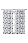 Vcny Home Set Of 2 Dino Print Darkening Curtain Panels In Blue/ Grey