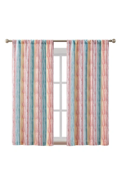 Vcny Home Set Of 2 Gabbie Stripe Darkening Curtain Panels In Pink Multi